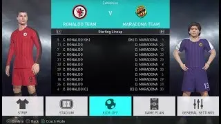 PES 2018 - Ronaldo Team vs Maradona Team - Level: Legend
