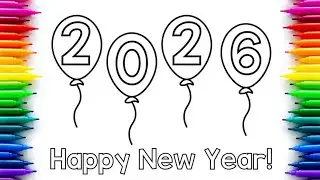New Year 2026 Drawing and Coloring | Relaxing Festive Art