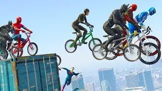 SuperHeroes Funny Bicycle Race - W/ Spiderman, Superman, Batman & more..