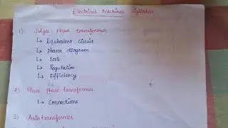 Electrical machines syllabus intro TNEB AE EEE 2020 trb tancet nlc isro Gate