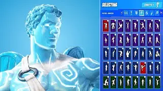 🔥 FROZEN LOVE RANGER SKIN SHOWCASE WITH ALL FORTNITE DANCES & EMOTES 😱