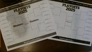 ASMR Gum Chewing Filling Out NBA and NHL 2025 Playoff Brackets