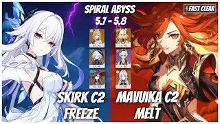 New Spiral Abyss 5.7 - 5.8 | Skirk C2 Freeze & Mavuika C2 Melt | Genshin Impact