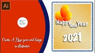 How to Create Happy new year card design in illustrator||