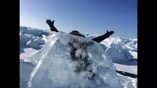 Middle of Baikal lake in winter