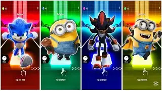 SONIC 🆚 MINIONS 🆚 SONIC.EXE 🆚 MINIONS.EXE | Coffin Dance 🎶 Tiles Hop EDM Rush