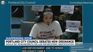 New ordinance on law enforcement wearing facial coverings