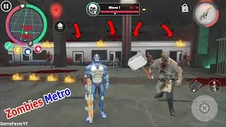 Rope Hero: Vice Town - (New Arena Subway Ground) Zombies Coming off the Train - Android Gameplay HD