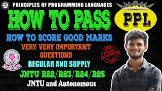 PPL - Important questions - How to pass - B.Tech 3rd year - R22/R23/R24/R25 - Jntuh