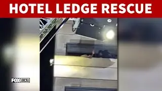 2 rescued from hotel ledge trying to escape armed gunman: police