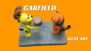 Garfield and Odie with clay art