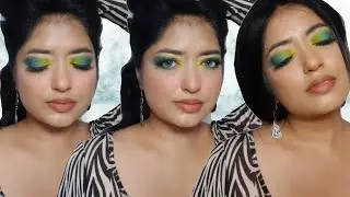 Blue + green colourful eyeshadow | Rich In Color Palette Revolution &times; Patricia Bright | rutuma