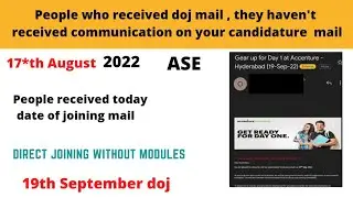 accenture date of joining mail || ase || 2022 || don't received communication on your candidature