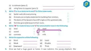 Franklin English Grammer Class 5 - Chapter - 23 Comprehension