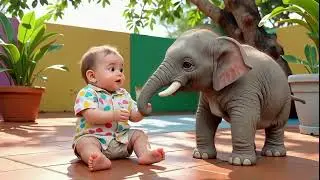 Cute Baby Shares Snacks 🧸