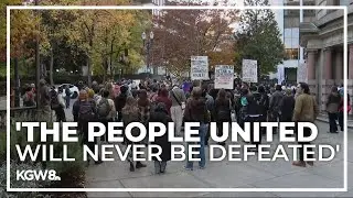Organizers peacefully protest Trump reelection outside Portland City Hall