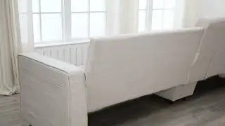 4-Seater Modern Linen Sofa with Storage Console & Charging Ports - Minimalist Couch