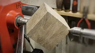 The Cube - Laminated Oak Post - Woodturning Project