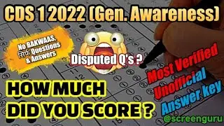 CDS 1 2022 Answer Key (Gen. Awareness) | Most Verified UNOFFICIAL Answer key | #cds12022 #answerkey