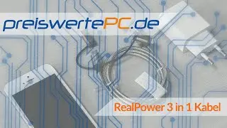 RealPower 3 in 1 Ladekabel - Micro-USB, Apple Lightning, USB-C- preiswertePC.de