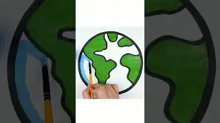 Earth Drawing, Painting and Coloring for Kids & Toddlers | How to Draw a Earth Easy