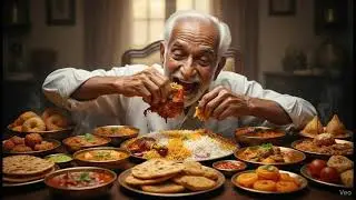 Baba Eats Full Desi Food Table 🍛 | Jungle-Style Mukbang ASMR + Rapid Big Bites