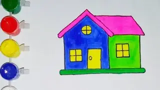 How to draw a house || house drawing easy || ghar ka drawing kaise banate hain. || #housedrawing