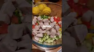 KOKODA.Raw fish(yellow fin tuna) marinated in lemon juice for an hour. And coconut milk