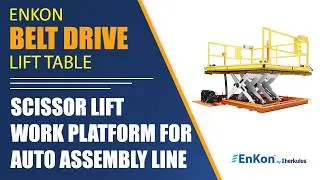 v1553 01 enkon operator belt drive scissor lift work platform push button control auto assembly line
