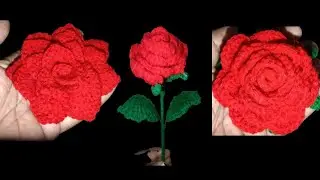 क्रोशिया से आसान तरीके से बनाए गुलाब का फूल 🌹#crochetrosetutorial#crochet#ctochetandstitching#diy