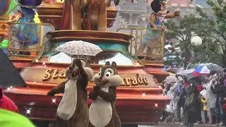 【DLP】雨に濡れてもお構いなし！パリ25周年パレード【Disney Stars on Parade】