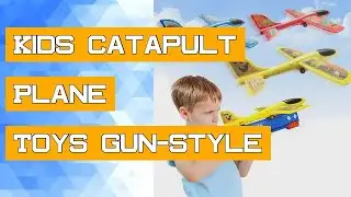 Kids Catapult Plane Toys Gun-style Launching Aircraft Gunner Throwing Aircraft Outdoor Toys Boys Gir