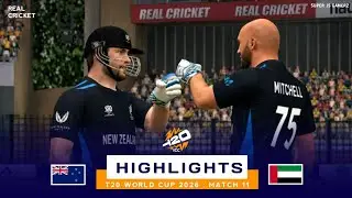 New Zealand vs UAE | T20 World Cup 2026 Gameplay Highlights | RC