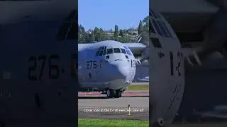 Closer look at the C-130 Hercules take off