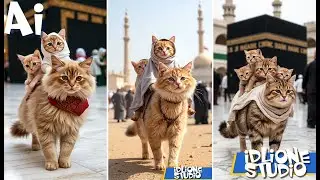 muslim Cats riding her mother (idlione) #funny #cute #ai  #maroc  #muslim cat