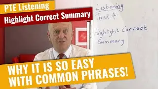 PTE Listening Task 4 Highlight Correct Summary - practice lesson with worksheets