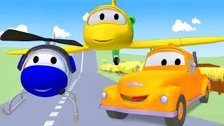 Tom la Grúa con el Avion y el Helicóptero en Auto City | Dibujos animados para niños