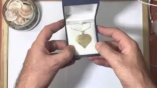 14k yellow gold heart pendant with photo engrave
