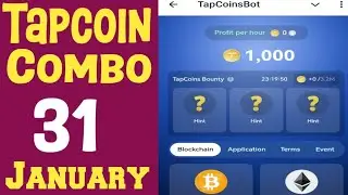Tap Coin Daily Bounty Combo tap Coin Bot Daily 31 January #tapcoins #airdrop #tapcoinsairdrop