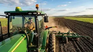 Loosening the soil with modern agricultural tools-Agriculture farming