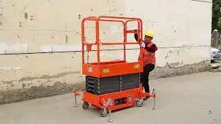 Hand-push mobile scissor lift platform
