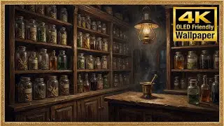 4K Wallpaper - Vintage Apothecary - Dark Academia