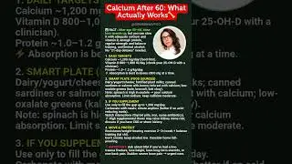 Calcium After 60: What Actually Works 🦴#bonehealth #osteoporosis