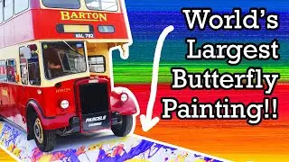 World Record Largest group butterfly painting using a Bartons Bus WOW!