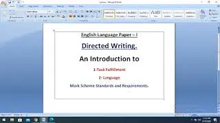 English Language - O Level Mark Scheme