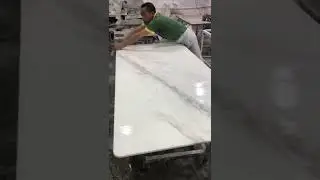 White Marble Dining table top by Luxury room Furniture Supplier