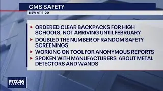 CMS addresses 'crisis of student violence,' orders clear backpacks for high schools