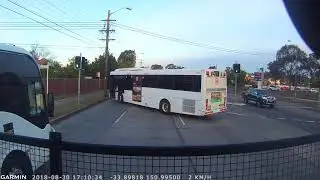 Public Passenger Bus Clearly Runs Red Light