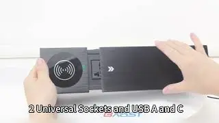 Modular Sliding Power Socket With Wireless Charger，Hidden Conference Table Wireless Desktop Charger