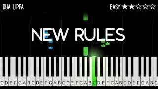 Dua Lipa - New Rules - - EASY Piano Tutorial
